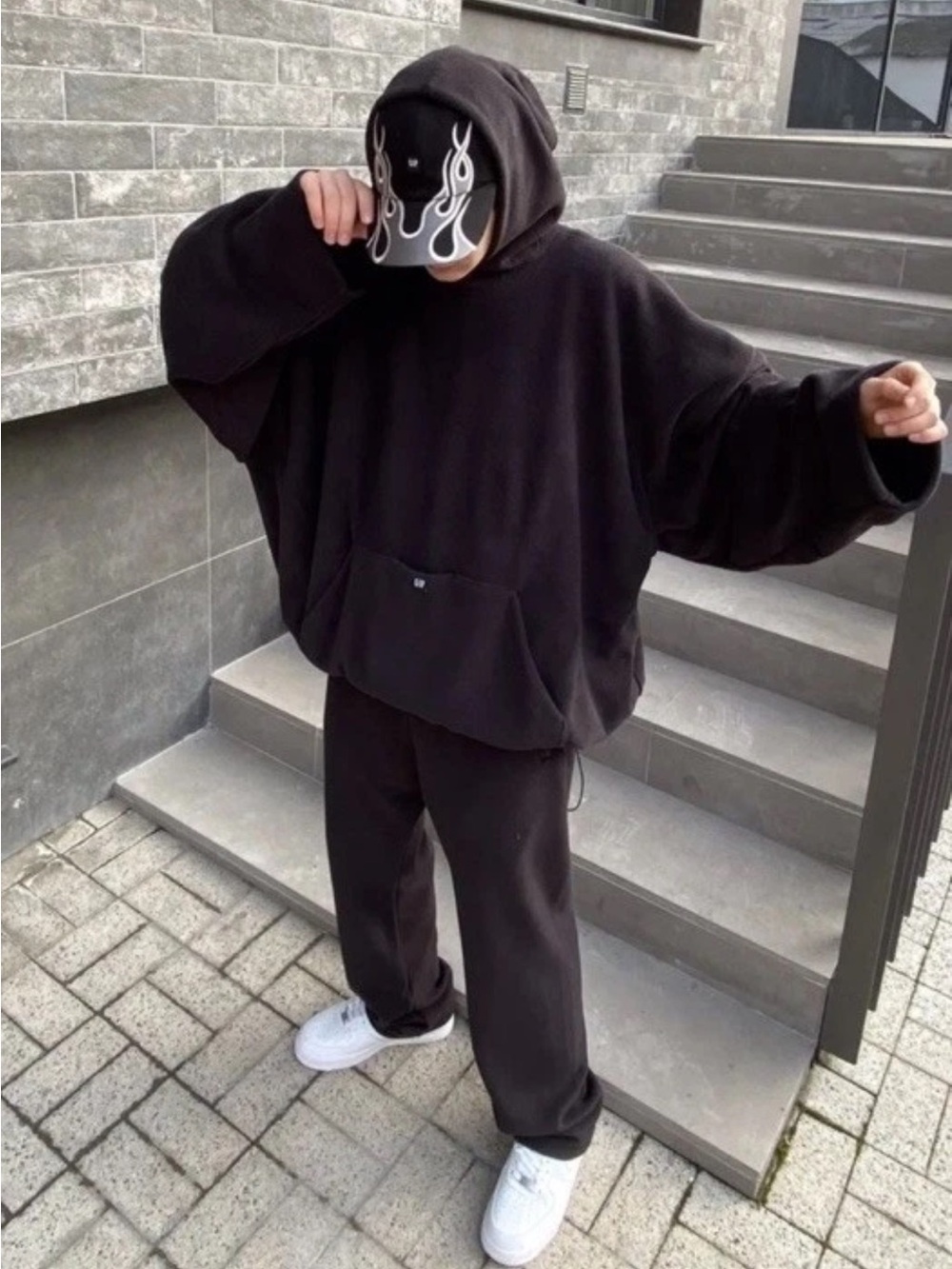 Yeezy Gap Engineered by Balenciaga  grey PolarFleece Padded Hoodie. Large